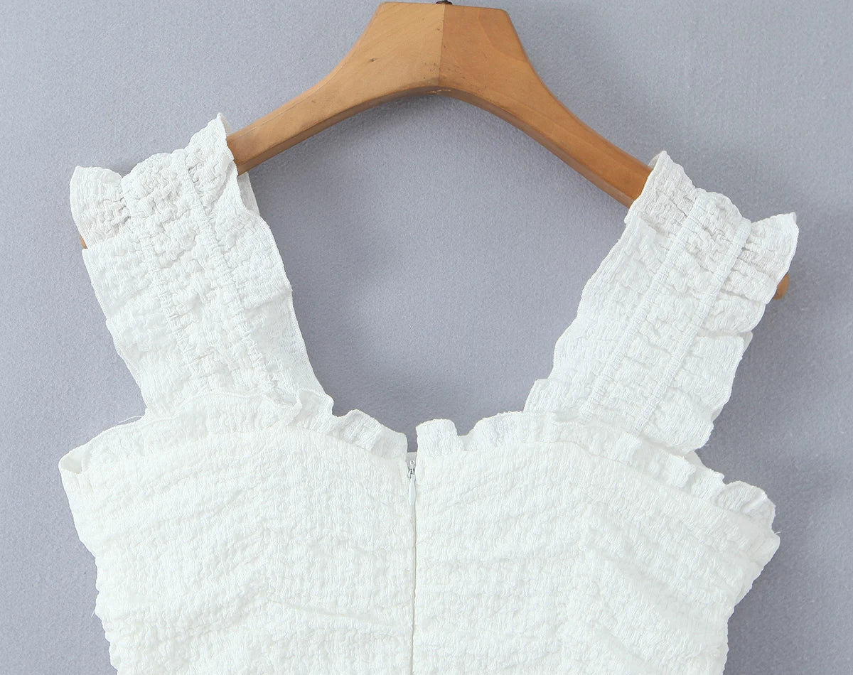 Ruffled Ruched Tiered Mini Dress