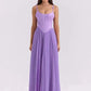Butterfly Applique Corset Chiffon Maxi Dress