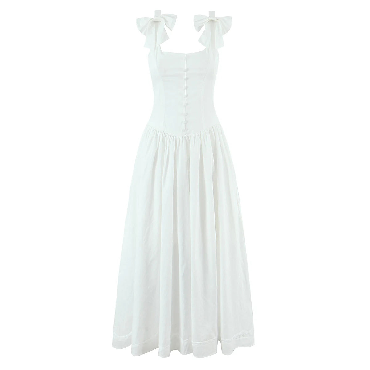 Solid Strap Sleeveless With Bow Women Dress