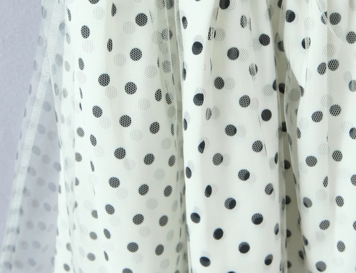 Polka Dot Halter Corset Tulle Mini Dress