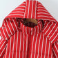 Street Loose Striped Thicken Hooded Cotton Jacket Long Sleeve Zipper Warm Coat
