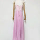 Butterfly Applique Corset Chiffon Maxi Dress