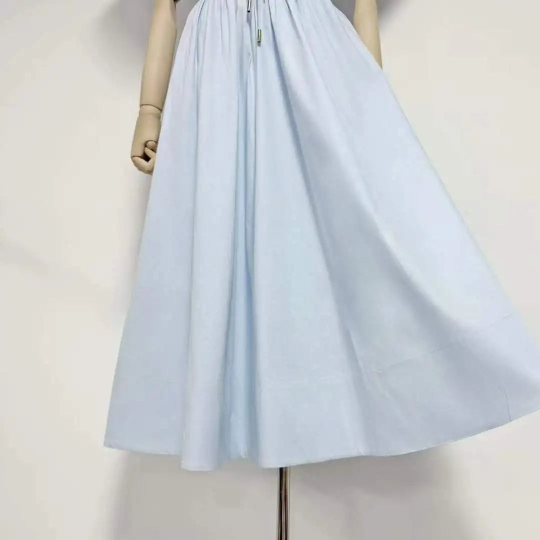 Puff Sleeve Corset V-Neck Midi Dress