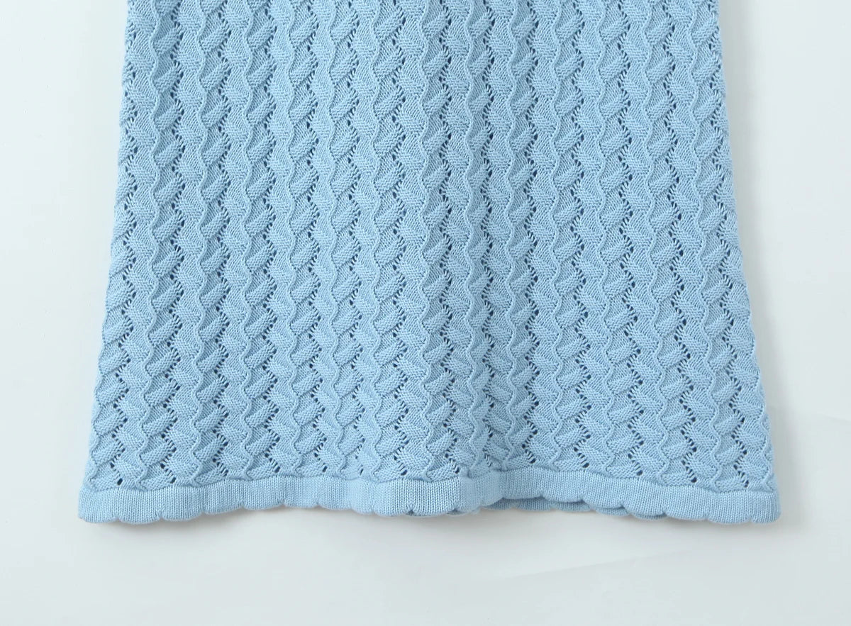 Backless Crochet Knit Bodycon Maxi Dress