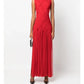 O-neck Sleeveless Knitting Slim Defied Waist Long Dress Knitted Split Holiday Autumn Dress