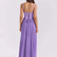 Butterfly Applique Corset Chiffon Maxi Dress