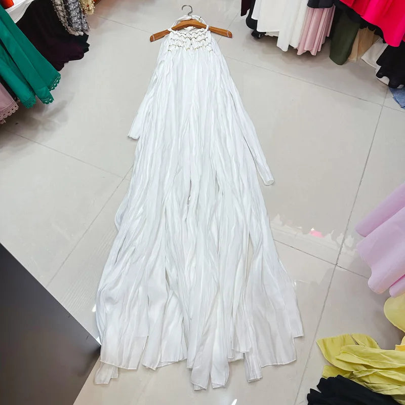 Sleeveless Vintage Loose Solid Long Vocation Holiday Dress