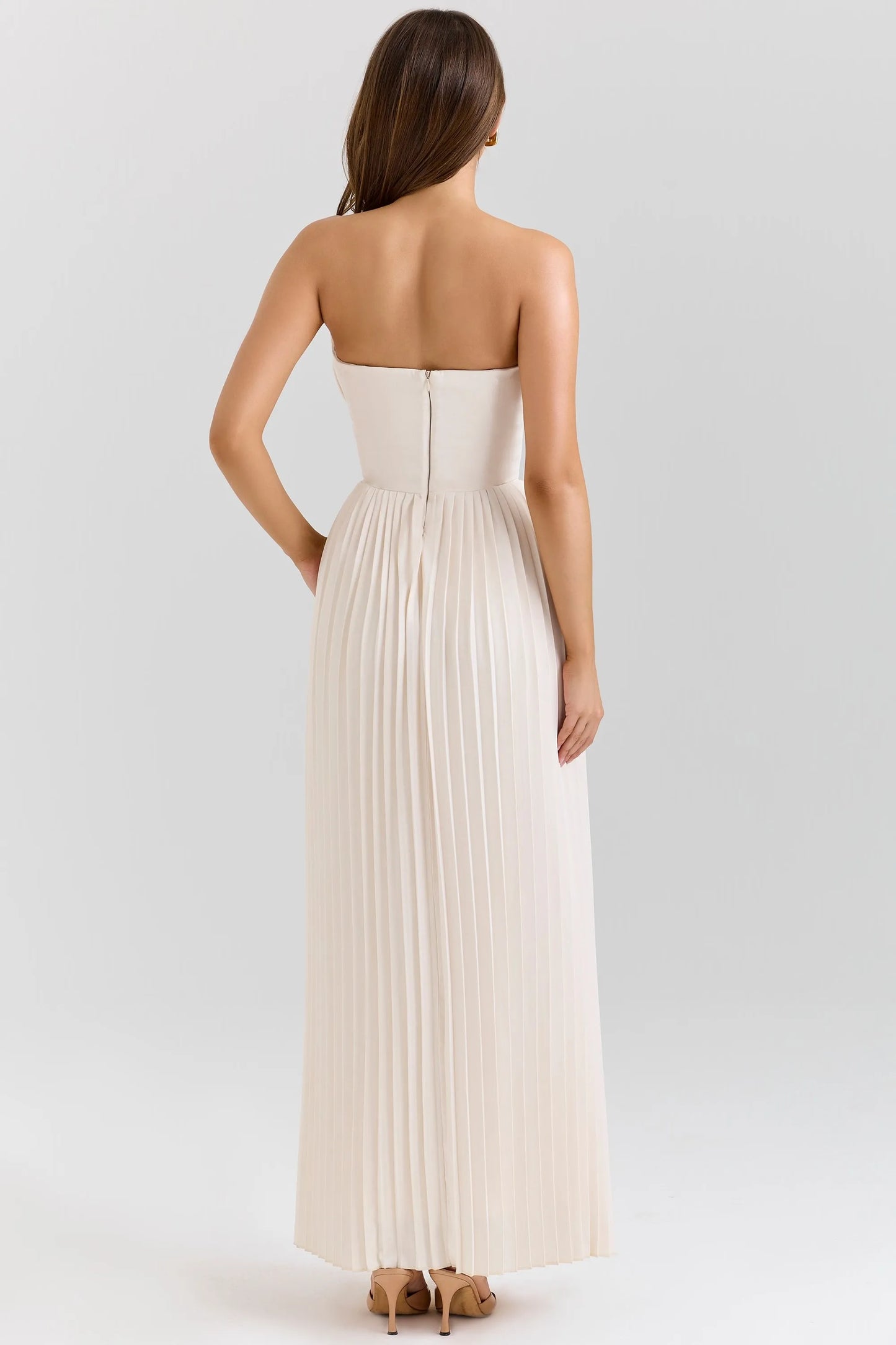 Elegant Folds Solid Strapless Sleeveless Party Dress