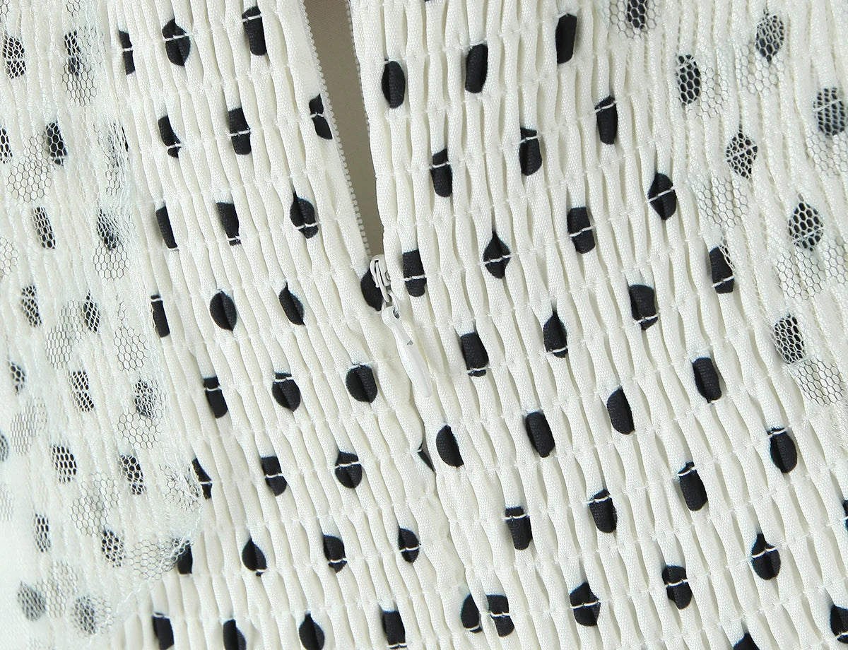 Polka Dot Halter Corset Tulle Mini Dress