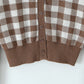 Slim Plaid Knitted V-neck Full Sleeve with Button Cardigan