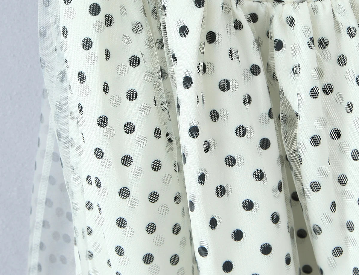 Polka Dot Halter Corset Tulle Mini Dress