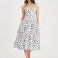 Retro Polka Dot Sweetheart Fit-and-Flare Midi Dress