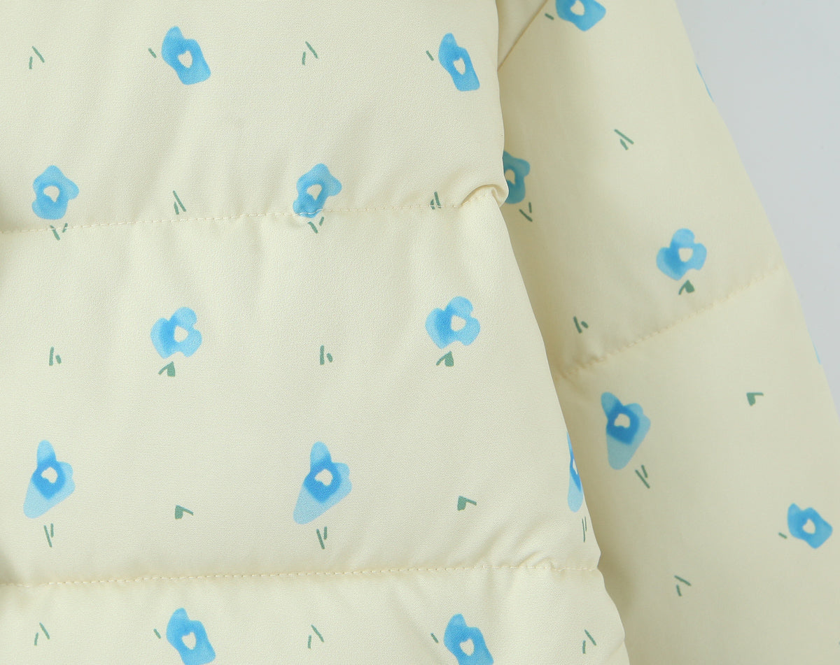 Loose Hooded Floral Cotton Quilted Casual Jacket Winter Coat