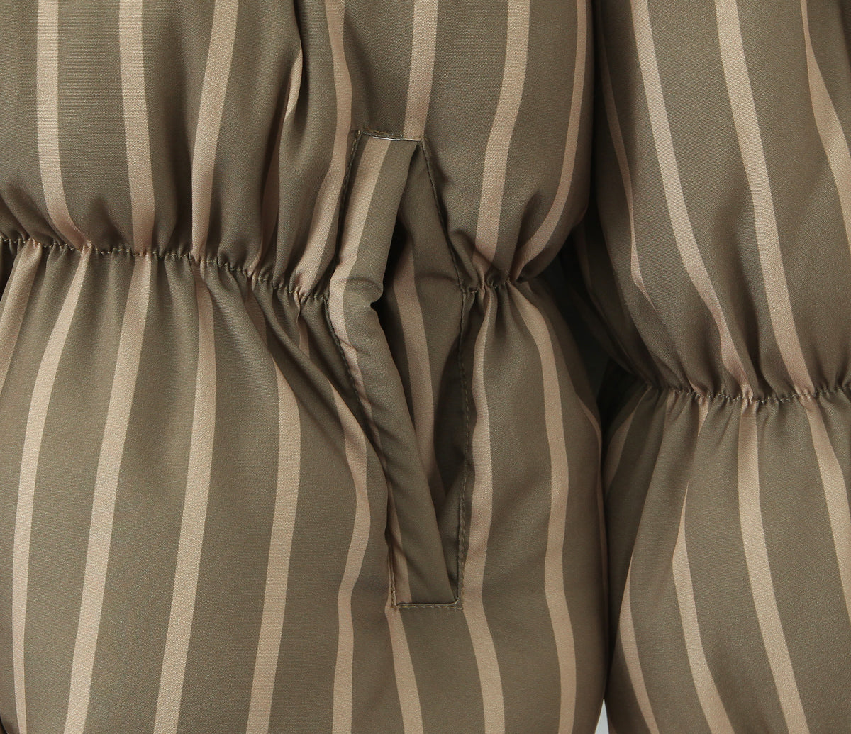 Loose Elegant Stree Jacket Lace Up Long Sleeve Stand-Up Collar Cotton Coats