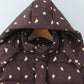 Hooded Flower Printed Women's Cotton Coat