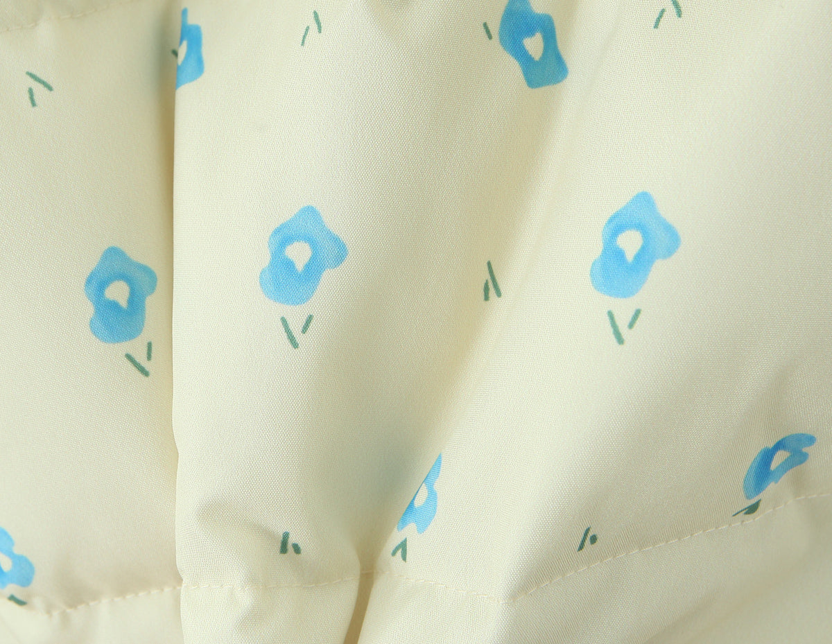 Loose Hooded Floral Cotton Quilted Casual Jacket Winter Coat