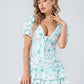 Ruffle Light Green Women Mini Dress