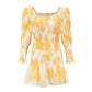 Women Yellow Violet Mini Dress