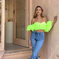 Puff Sleeves Bodice Off The Shoulder Sexy Female Blouse Top