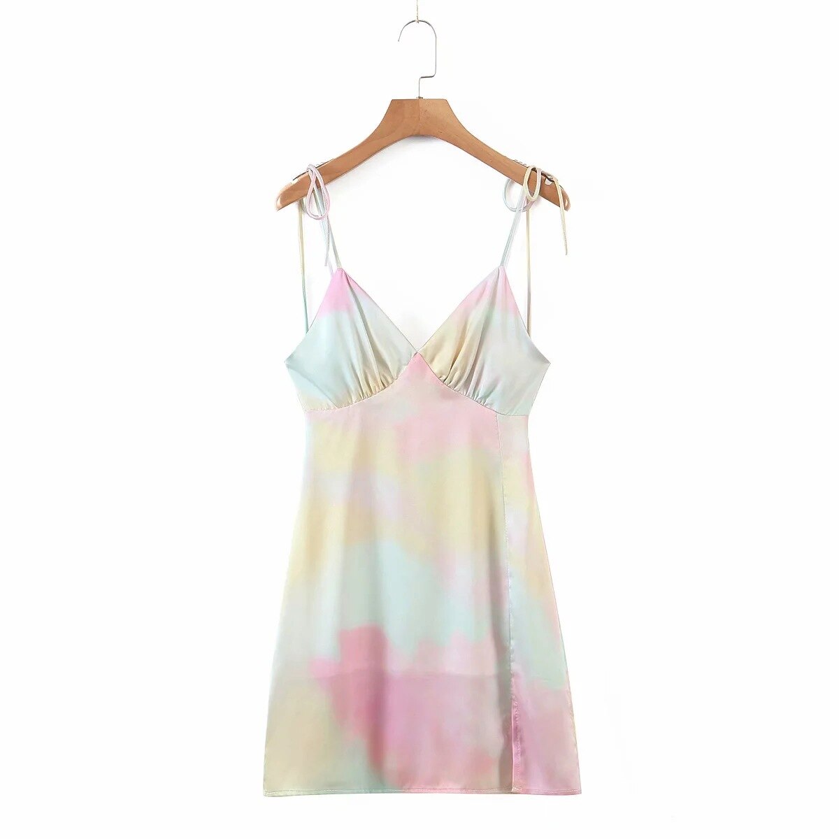 V-neck Straps Slit Side Night Club Women Holiday Dress