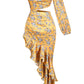 Sexy One Shoulder Asymmetric Print Beach Dress