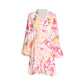 Colorful Floral Print V-neck Long Sleeve High Waist Mini Dress