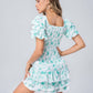 Ruffle Light Green Women Mini Dress