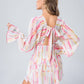 Long Sleeve Sexy V-neck Ruffled A-line Playsuit with Headband