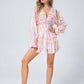 Long Sleeve Sexy V-neck Ruffled A-line Playsuit with Headband