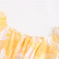 Women Yellow Violet Mini Dress
