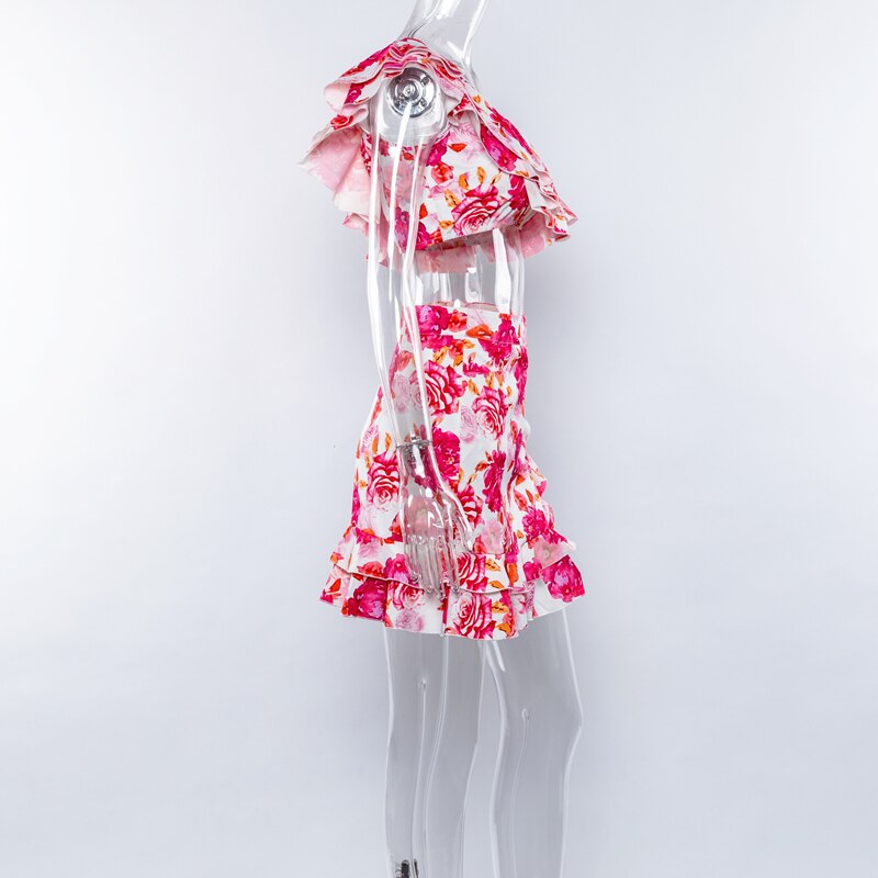 Dolce Frill Crop With Skirt Women Sets