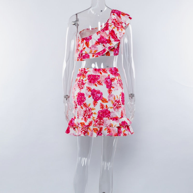 Dolce Frill Crop With Skirt Women Sets
