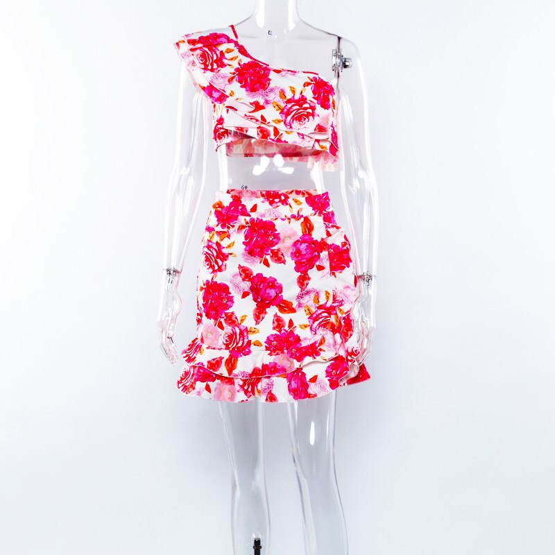 Dolce Frill Crop With Skirt Women Sets