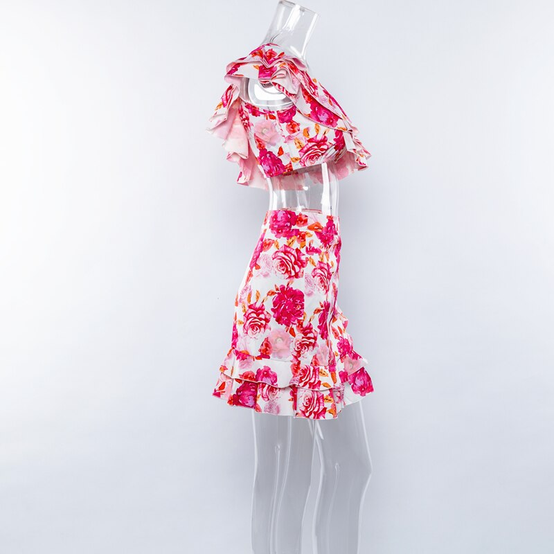 Dolce Frill Crop With Skirt Women Sets