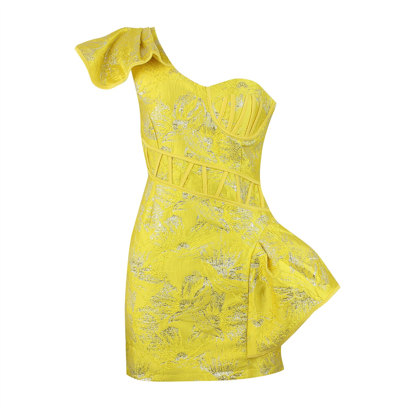 One-shoulder Sexy Women Jacquard Dress