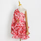 One-shoulder Sexy Women Print Ruffled Mini Dress