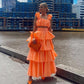 Sexy Top and High Waist Ruffled Layer Skirts Sets