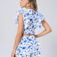 Print Ruffled Sets-Blue