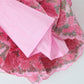 Hollow Out Embroidery Pink Patchwork Ruffled Mini Dress