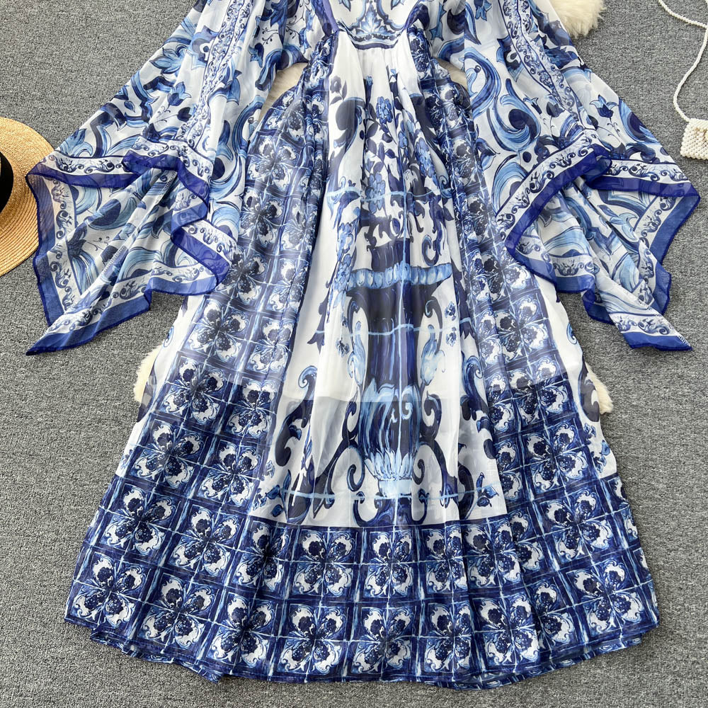 Boho Style Loose Beach Tiered Ruffled Dress