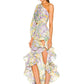 Sexy One Shoulder Asymmetric Print Beach Dress