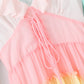 Long Sleeve V-neck Colorful Ruffled A-line Mini Dress